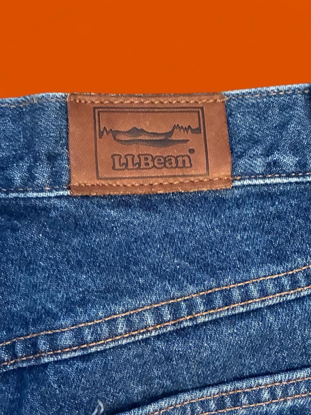 Vintage 1980’s L.L.Bean dark blue denim straight leg jeans. - Picture 6 of 8